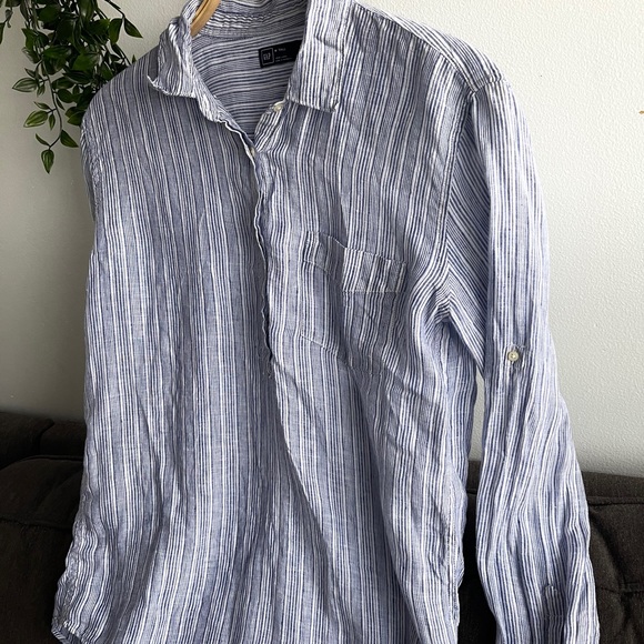 GAP LINEN BOYFRIEND  SHIRT - Picture 3 of 12